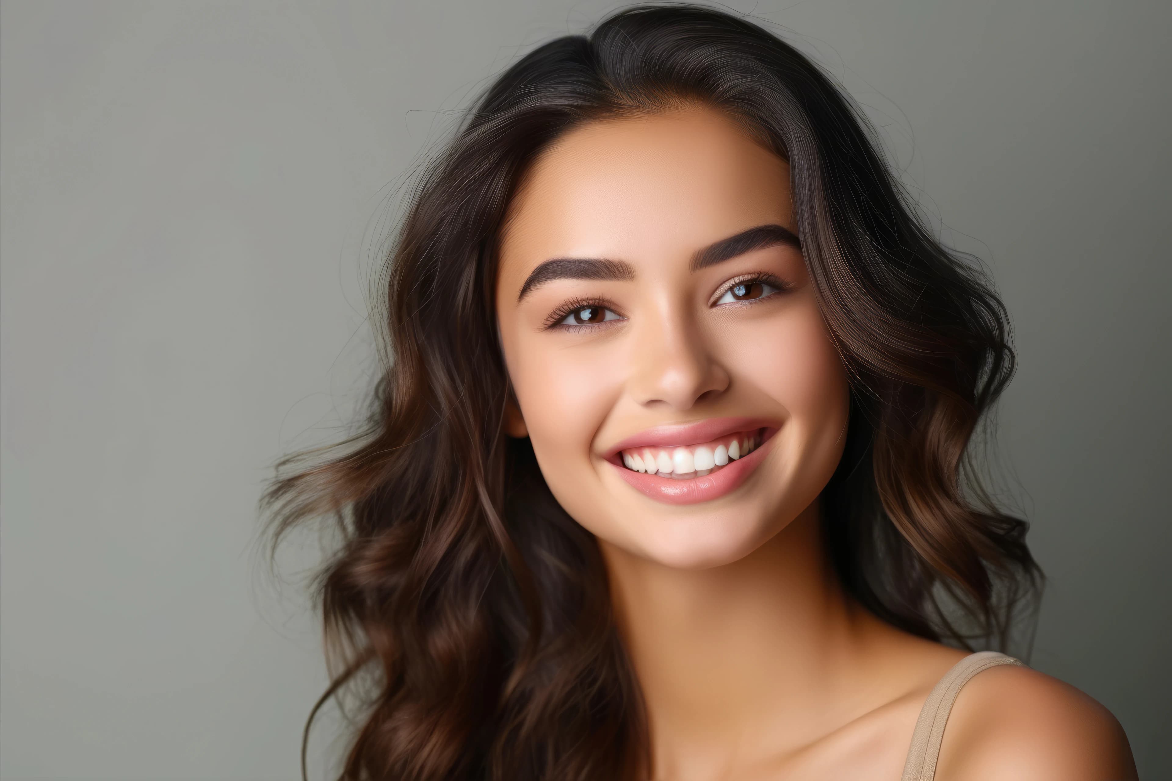 Woman with natural beautiful smile