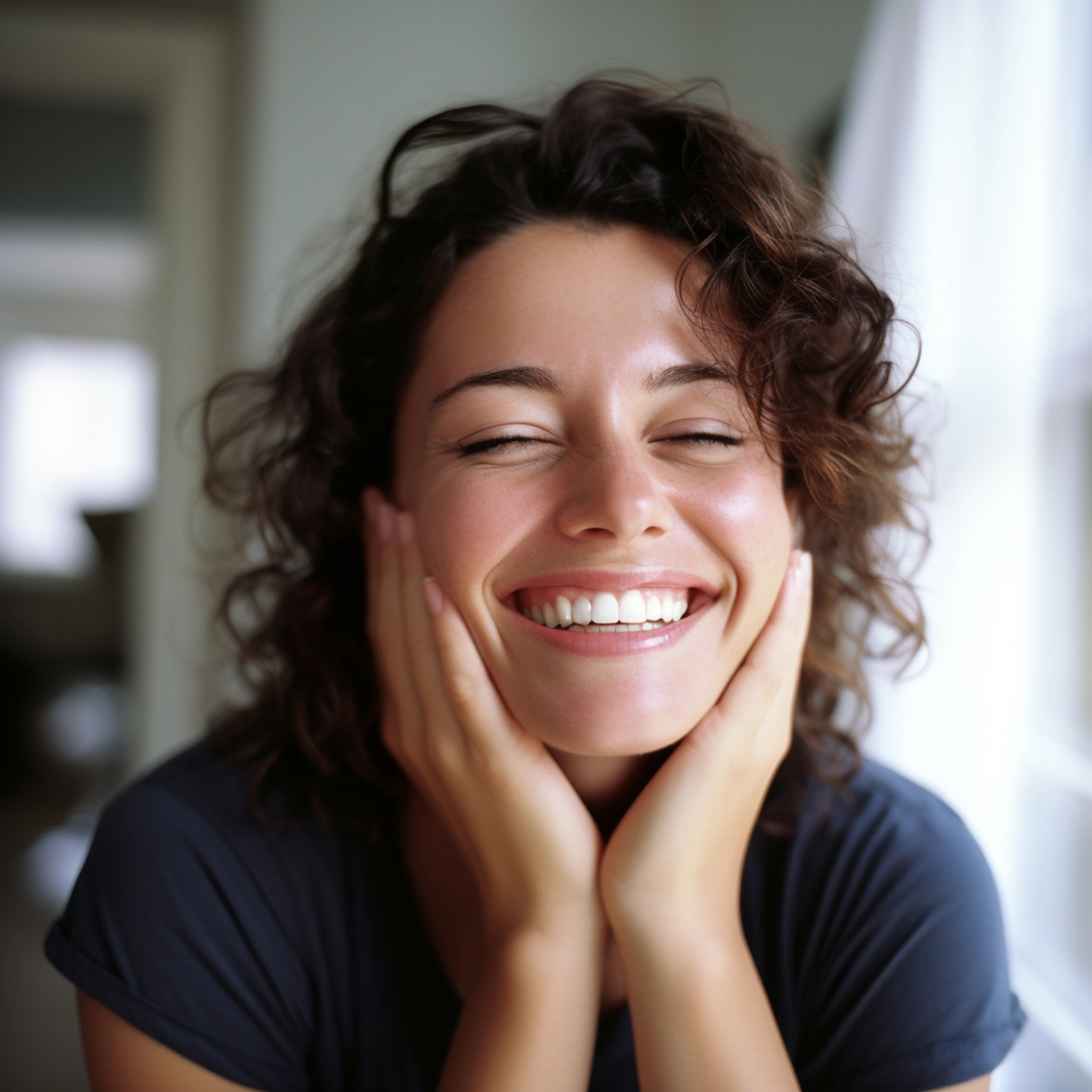 Bright dazzling smile after whitening